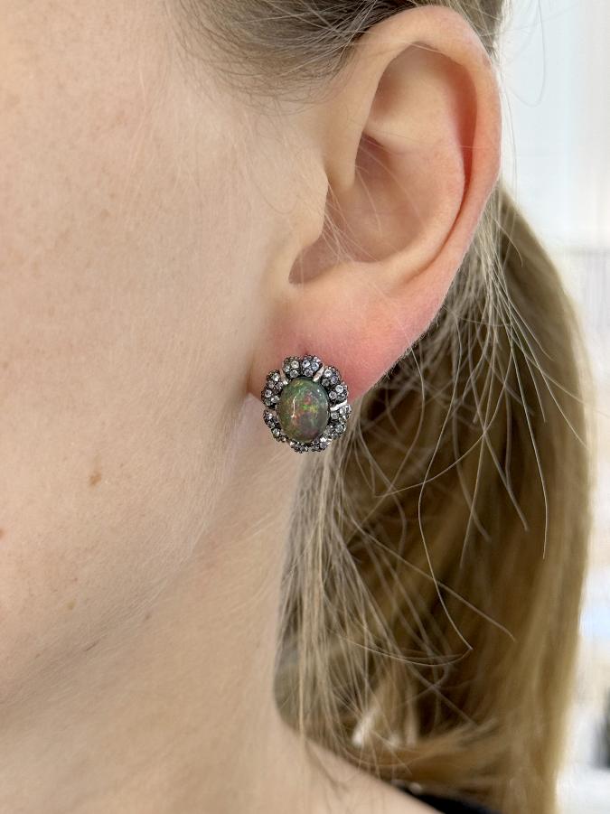 Серьги из серебра с благородным опалом    U-4068, фото 5