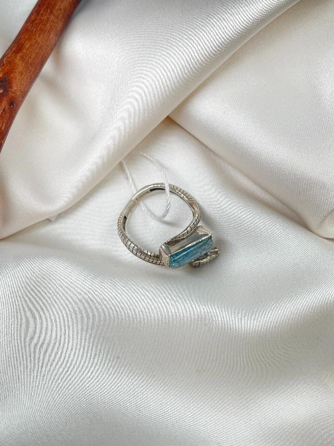 купить Кольцо из серебра с аквамарином,18 размер  , фото 5