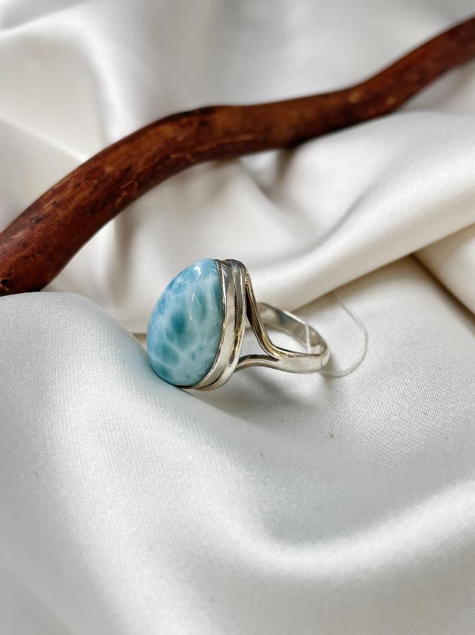 купить Кольцо из серебра с ларимаром,18,5 размер , фото 2