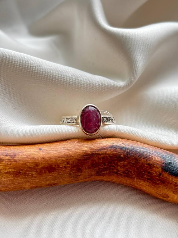 купить Кольцо из серебра с турмалином и фианитами  , фото 2