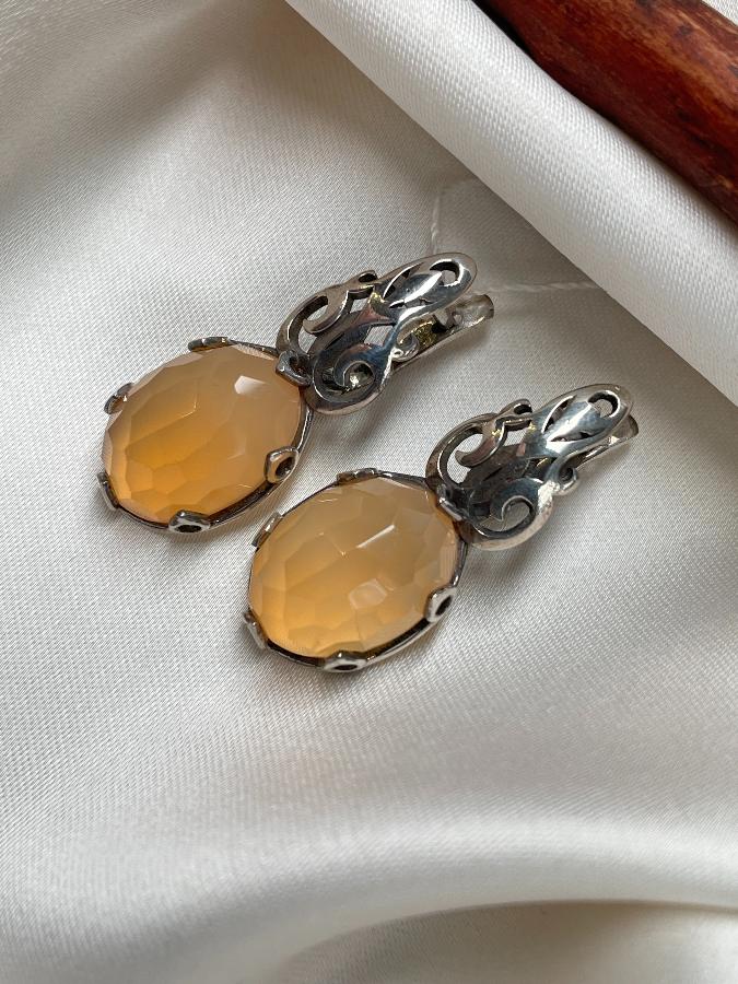 Серьги из серебра с сердоликом  K-176, фото 4