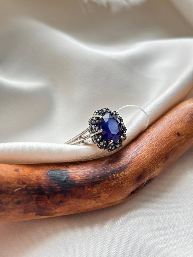 купить Кольцо из серебра с сапфиром и танзанитом  , фото 1
