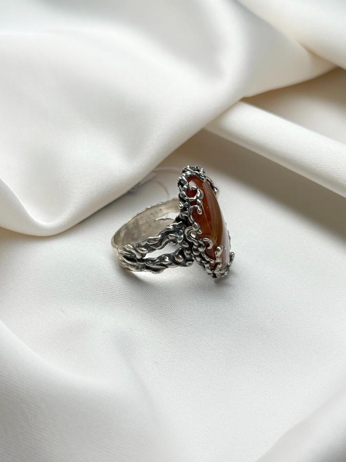 купить Кольцо из серебра с агатом,18 размер , фото 3