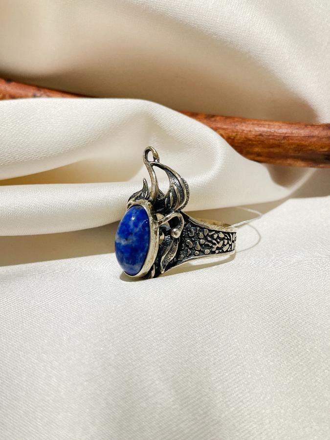 купить Кольцо из серебра с лазуритом, 18,5 размер  , фото 2