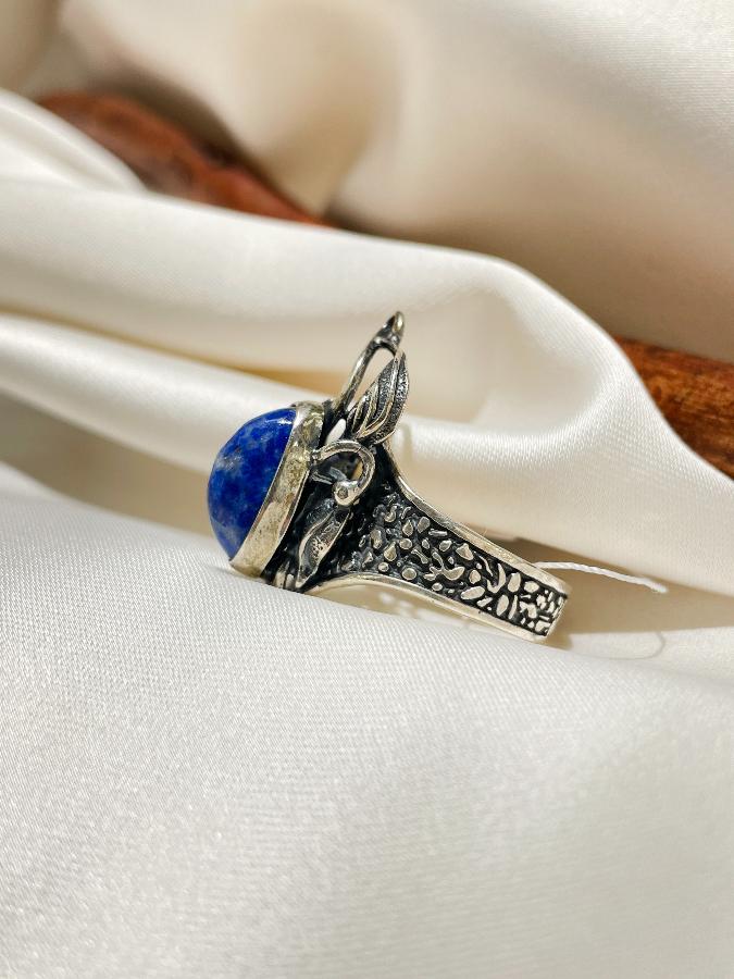 купить Кольцо из серебра с лазуритом, 18,5 размер  , фото 3