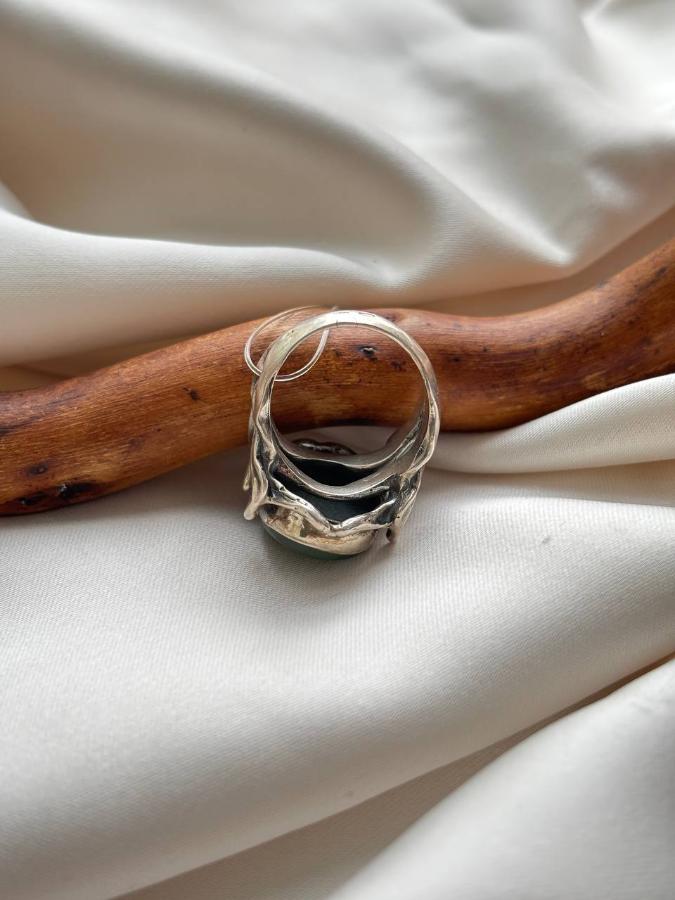 купить Кольцо из серебра с нефритом  , фото 3