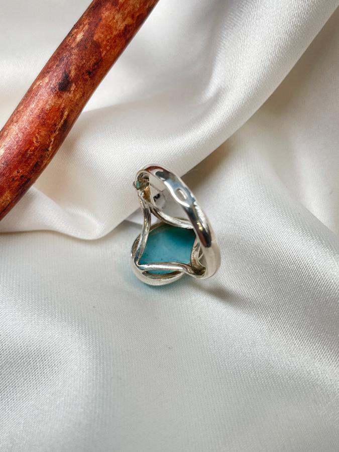 купить Кольцо из серебра с ларимаром, 18,5 размер  , фото 4