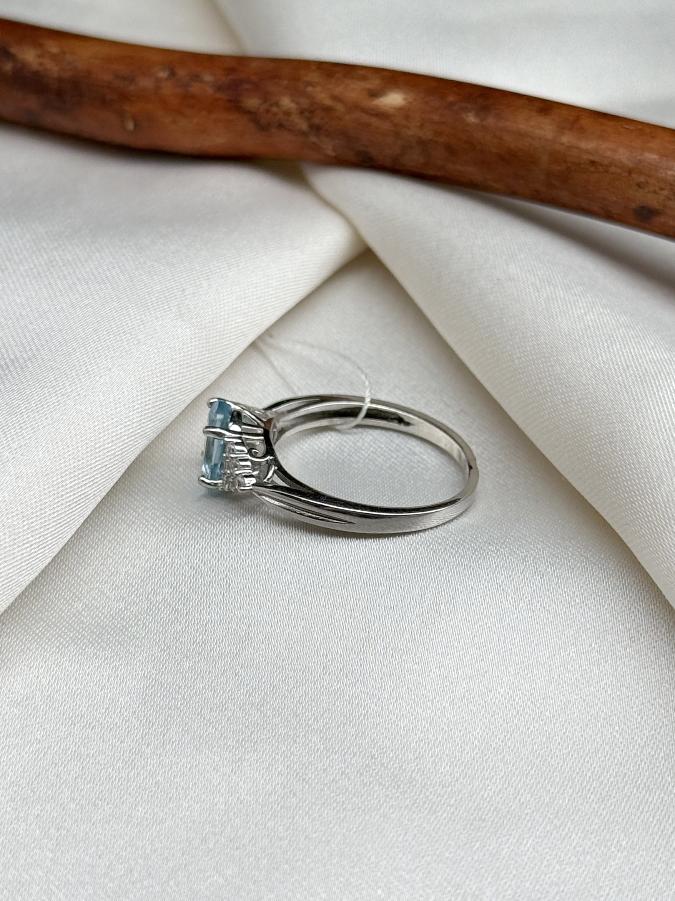 Кольцо из серебра с топазом и фианитом,17,5 размер U-3805, фото 2