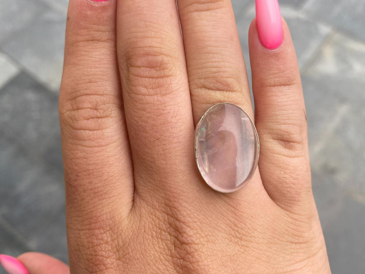 Купить Кольцо с розовым кварцем, 16 размер от магазина В Мире Самоцветов