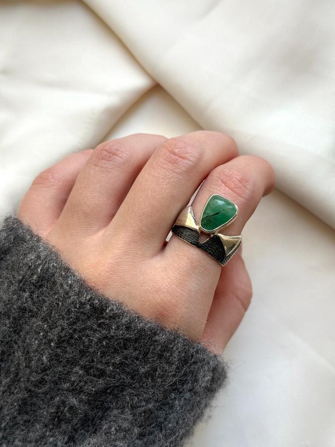 купить Кольцо из серебра с бериллом, 17,5 размер  , фото 5