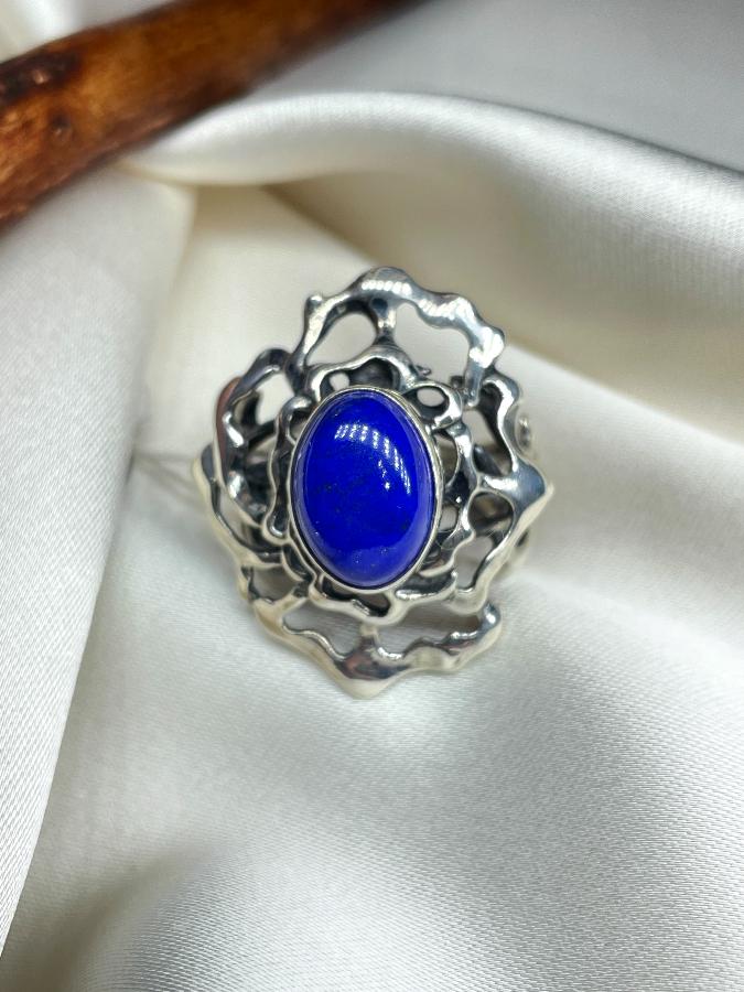 купить Кольцо из серебра с лазуритом,18,5 размер  , фото 3