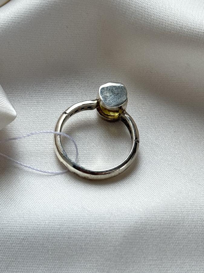 Кольцо из серебра с гелиодором,16 размер  U-3639, фото 4