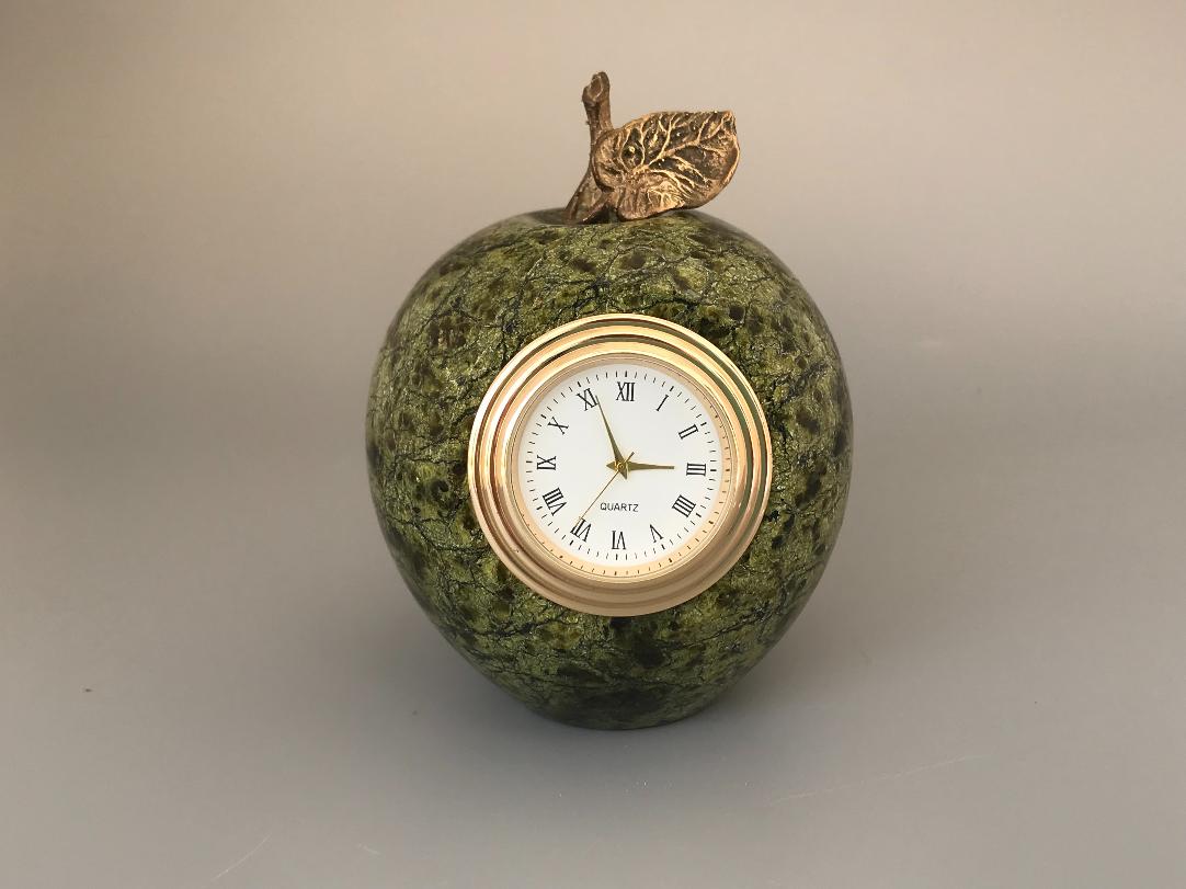 Часы из змеевика "Яблоко" CHA-0002, фото 1