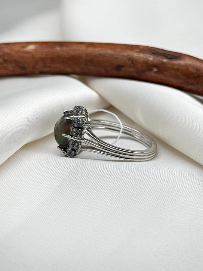 купить Кольцо из серебра с благородным опалом,18 размер  , фото 2