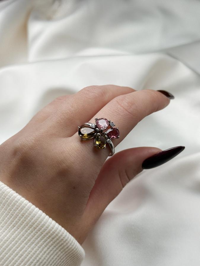 купить Кольцо из серебра с турмалином,18 размер , фото 5