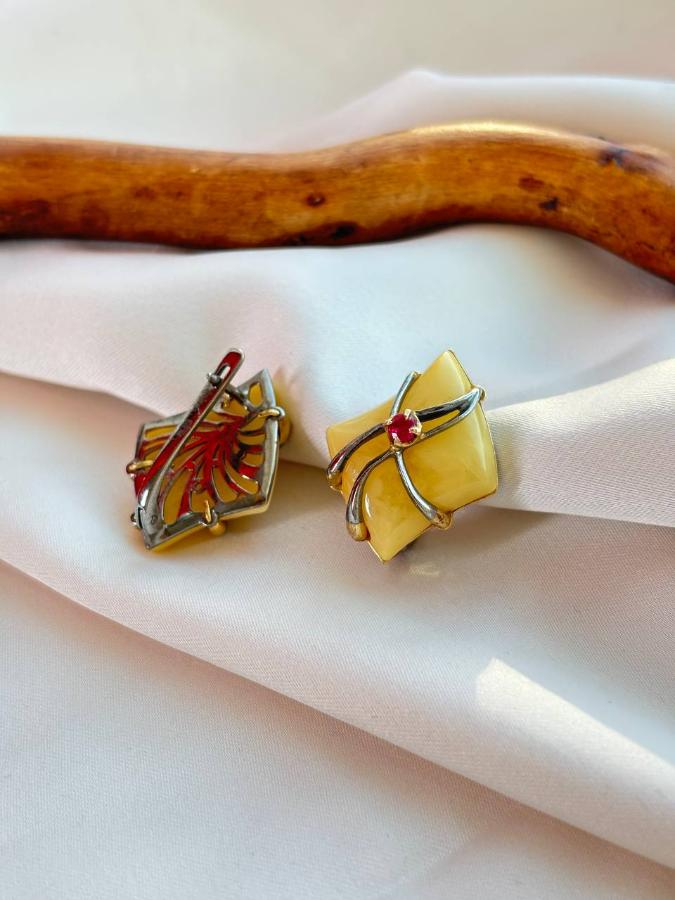 купить Серьги из серебра с янтарем , фото 3