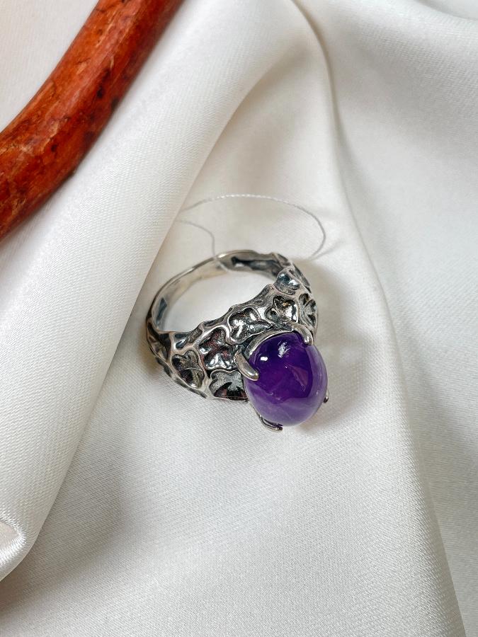Кольцо из серебра с аметистом, 17,5 размер  KL-1305, фото 5