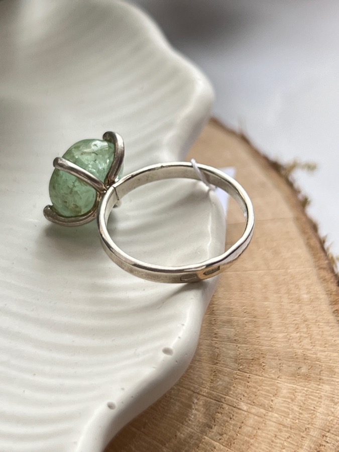 Кольцо из серебра с изумрудом (зелёный берилл), 16,25 размер KL-0464, фото 4