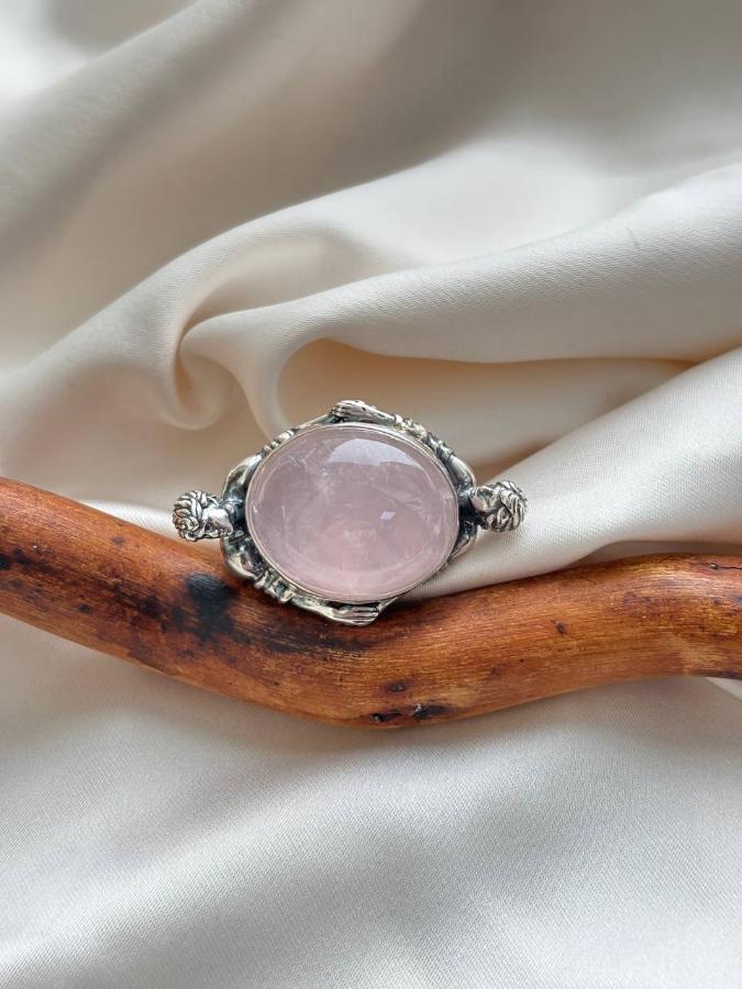 купить Кольцо из серебра с розовым кварцем  , фото 2