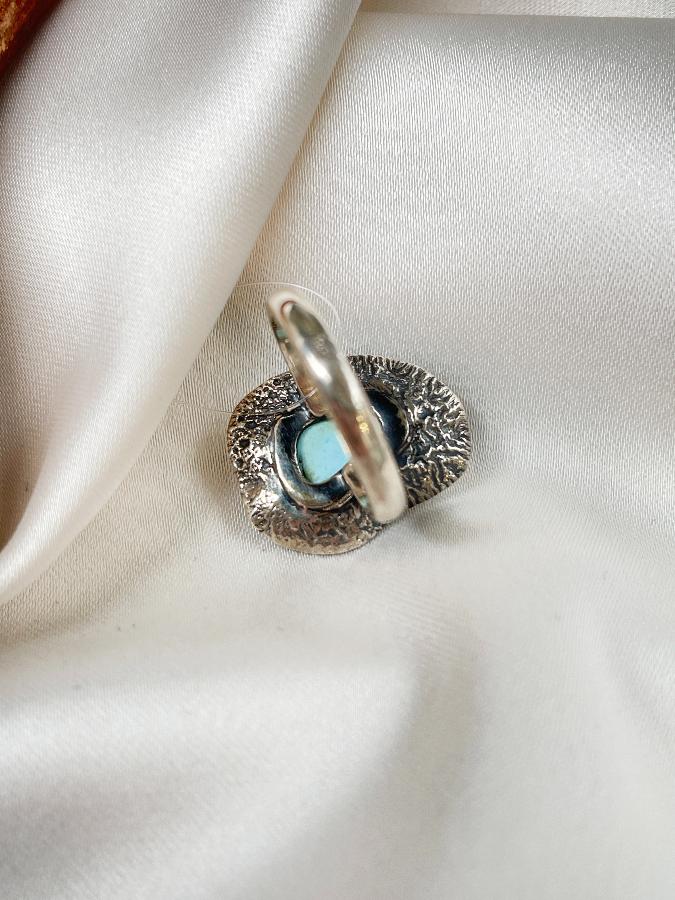 купить Кольцо из серебра с бирюзой,16 размер , фото 4