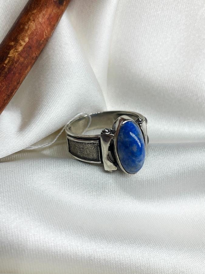 купить Кольцо из серебра с лазуритом, 19,5 размер , фото 4