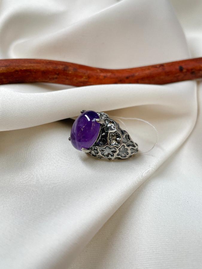 Кольцо из серебра с аметистом, 17,5 размер  KL-1305, фото 2