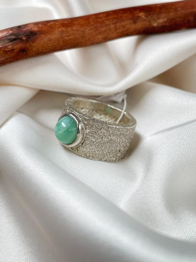 купить Кольцо из серебра с хризопразом,17 размер  , фото 3