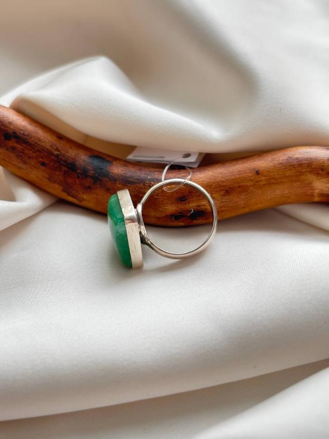 купить Кольцо из серебра с хризопразом  , фото 3