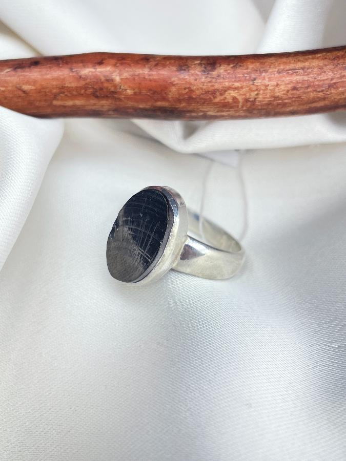 купить Кольцо из серебра с элитным шунгитом,17,5 размер , фото 3