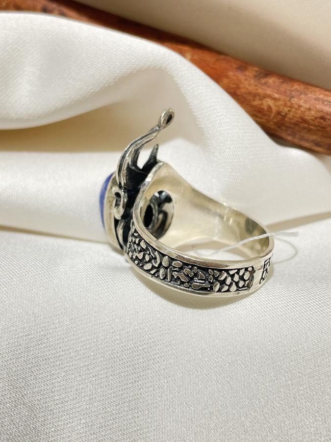 купить Кольцо из серебра с лазуритом, 18,5 размер  , фото 5