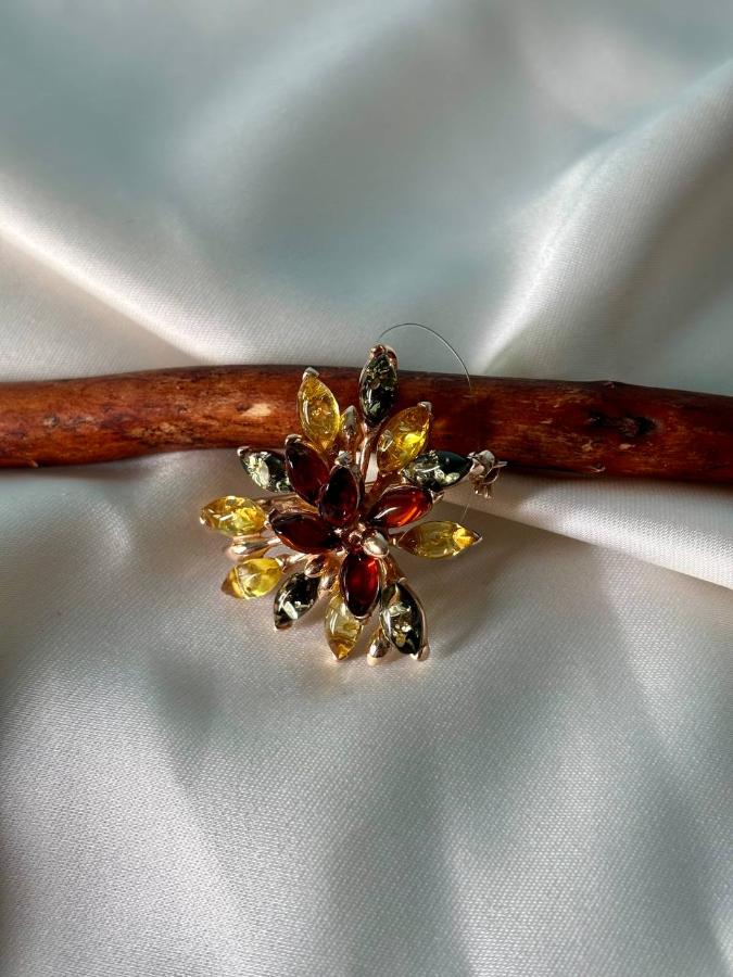 купить Брошь из серебра с янтарем , фото 2