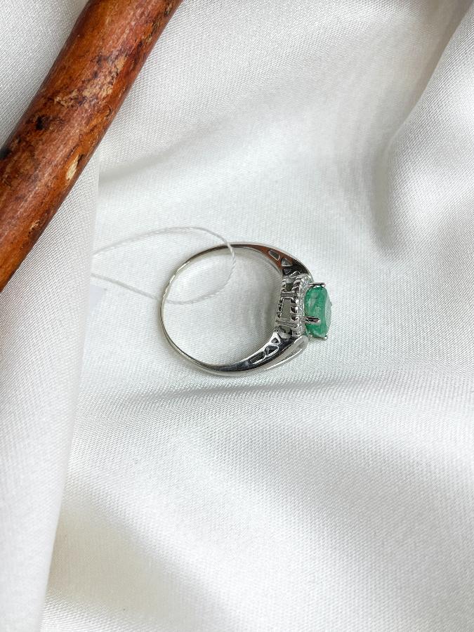Кольцо из серебра с изумрудом (зеленый берилл), 17,5 размер U-2749, фото 5