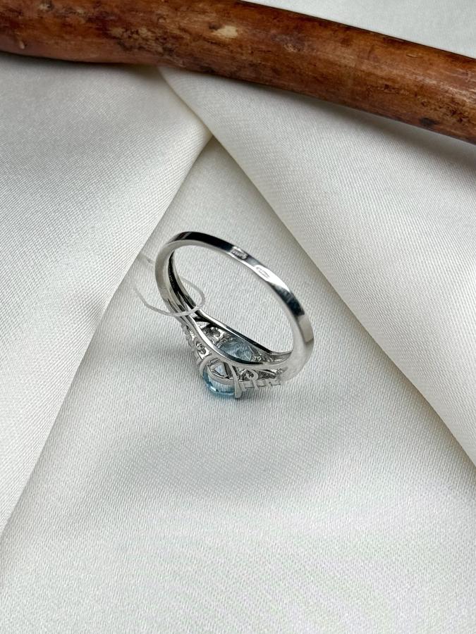 Кольцо из серебра с топазом и фианитом,17,5 размер U-3805, фото 4