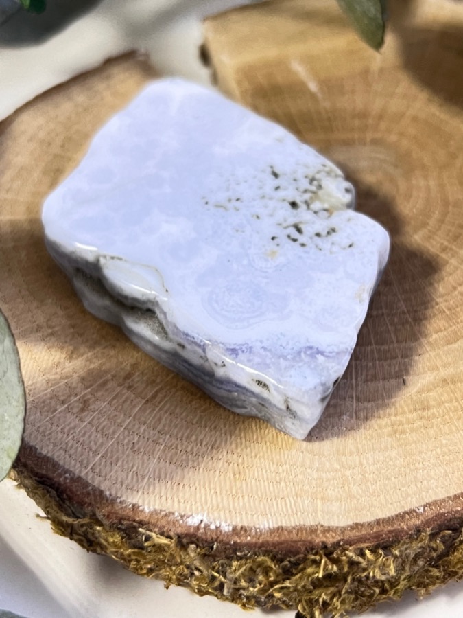 Голубой агат (сапфирин), полированный срез 1 х 4 х 5,9 см SR-0128, фото 3