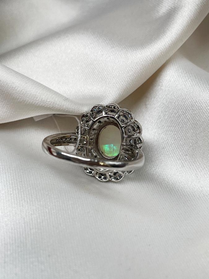 купить Кольцо из серебра с опалом и танзанитом,18 размер , фото 5