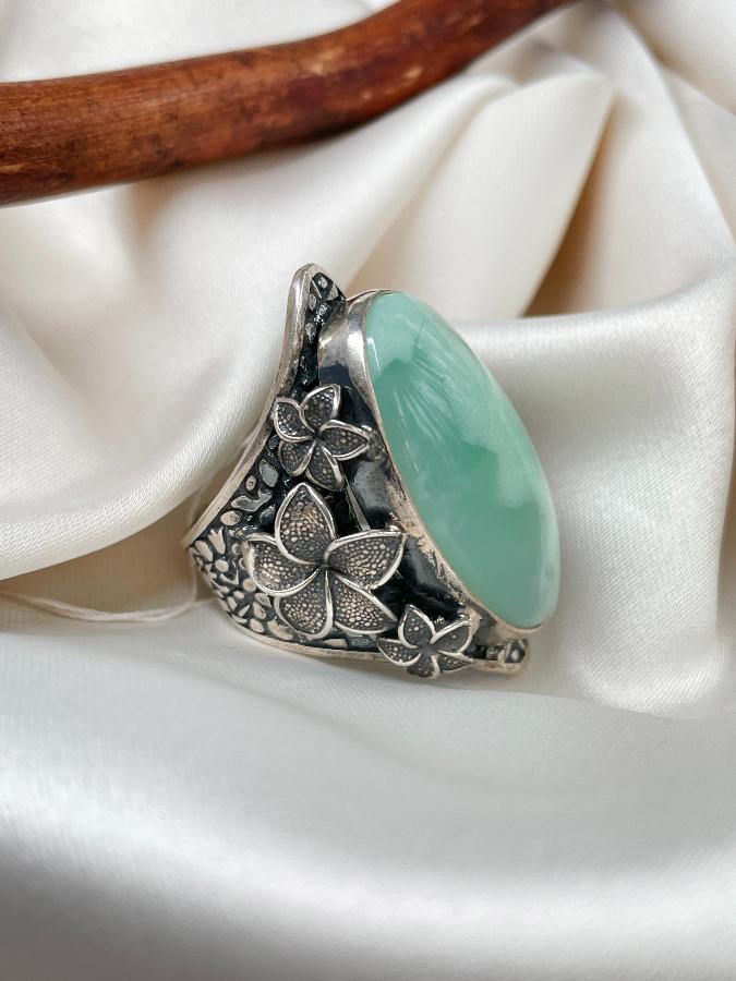 купить Кольцо из серебра с хризопразом,18,5 размер  , фото 4