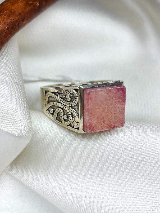 купить Кольцо-печатка из серебра с родонитом,21,5 размер , фото 2
