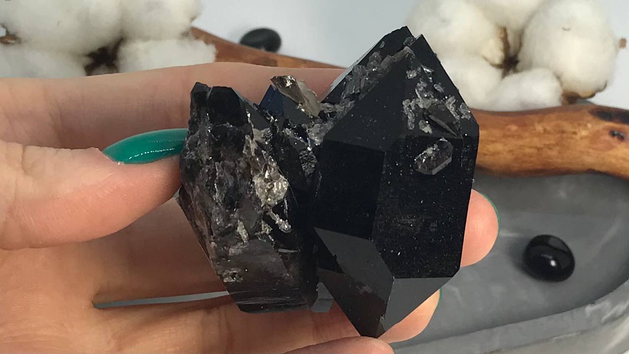 Морион, кристалл двухголовик 5,2х4,8х3,4 см KR-0016, фото 4