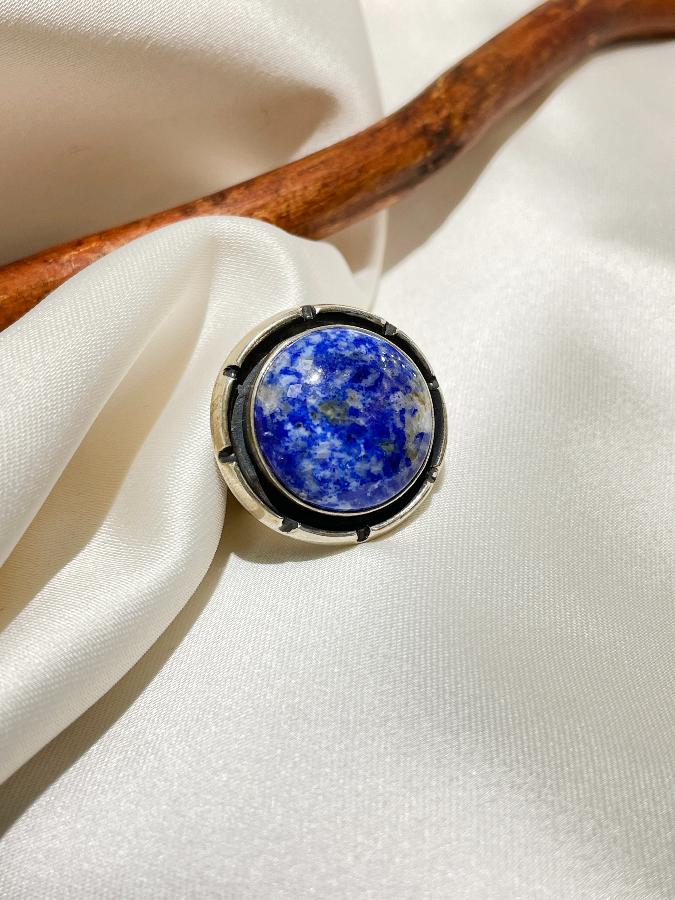 купить Кольцо из серебра с лазуритом,18 размер  , фото 5