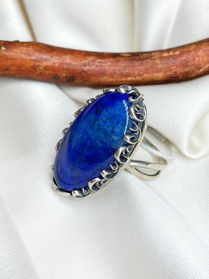 купить Кольцо из серебра с лазуритом,19 размер  , фото 4