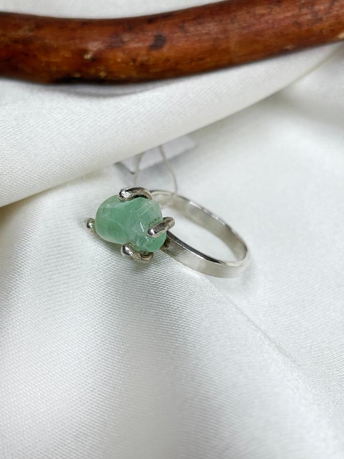 купить Кольцо из серебра с бериллом,15 размер , фото 2