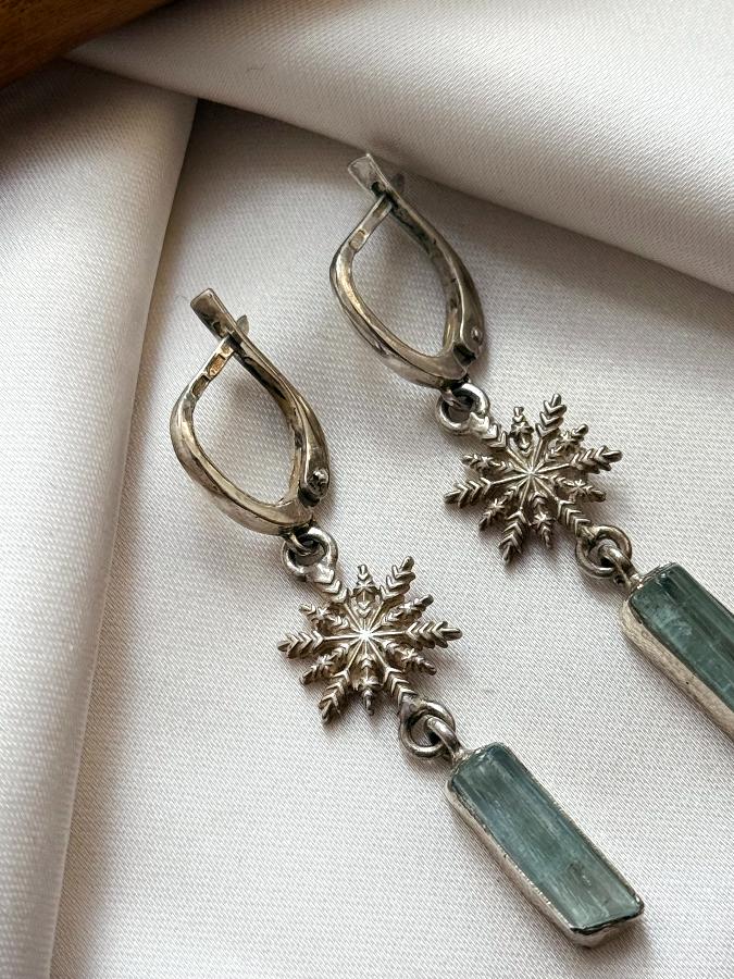 купить Серьги из серебра с аквамарином  , фото 5