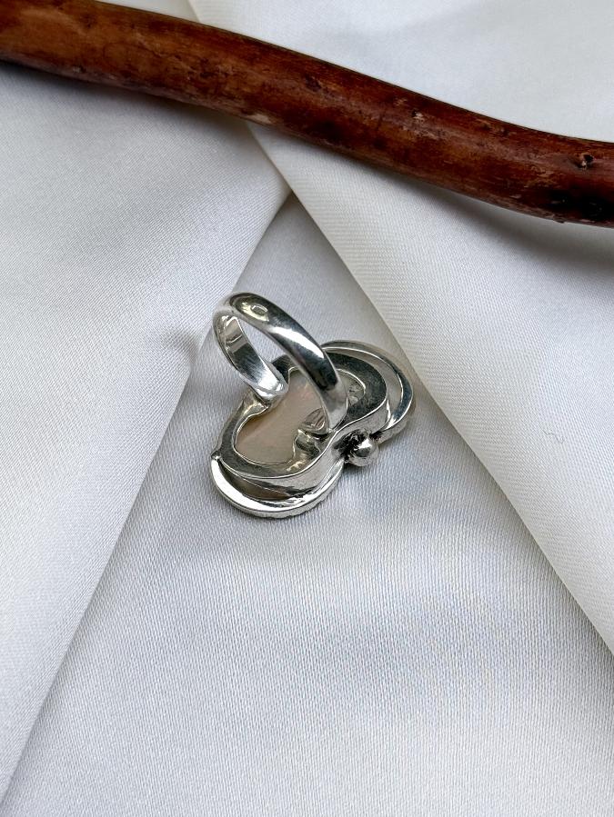 Кольцо из серебра с благородным опалом, 16 размер  U-3880, фото 3