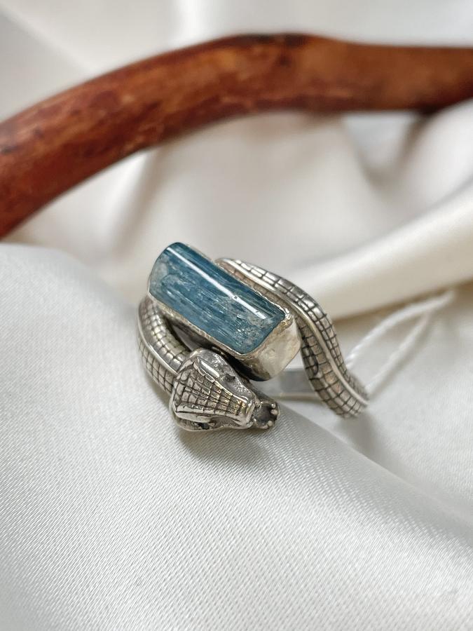 купить Кольцо из серебра с аквамарином,18 размер  , фото 1