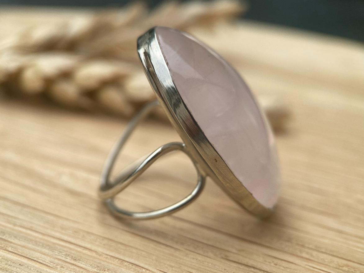 Кольцо с розовым кварцем, 17,5 размер KL-0417, фото 5