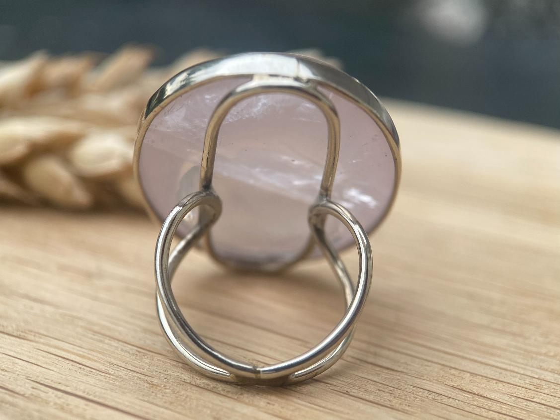 Кольцо с розовым кварцем, 17 размер KL-0418, фото 2