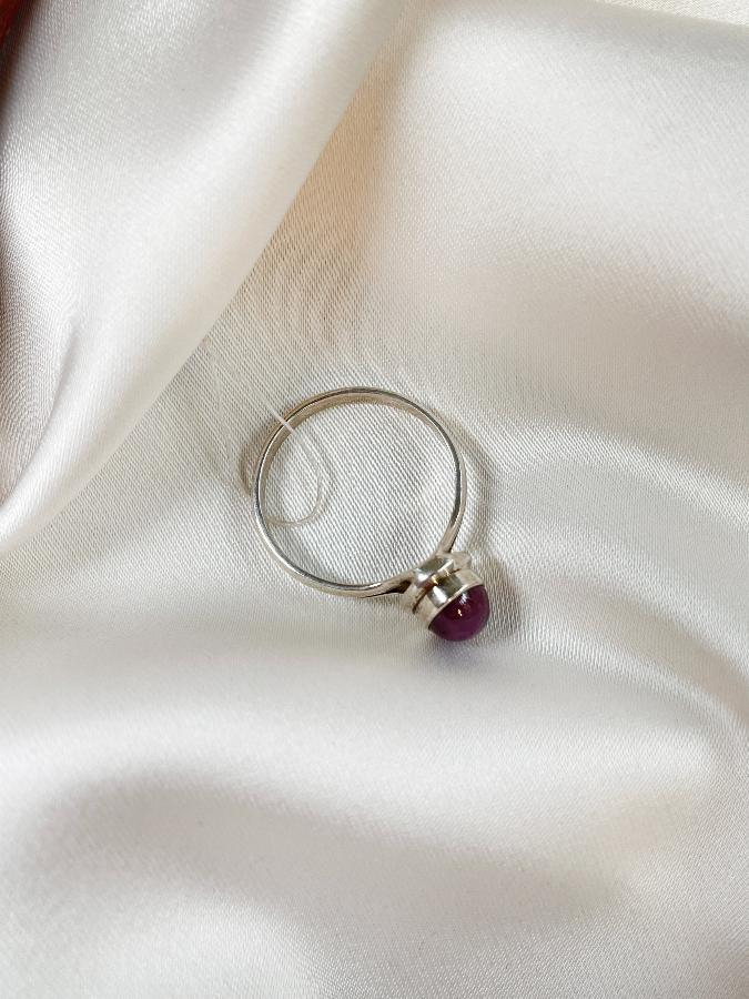 купить Кольцо из серебра с звездчатым рубином,18 размер , фото 4