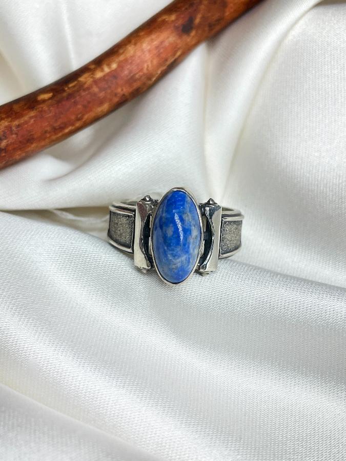 купить Кольцо из серебра с лазуритом, 19,5 размер , фото 3