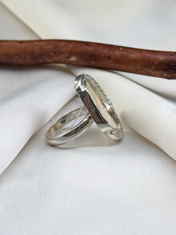 Кольцо из серебра с благородным опалом, 16 размер  U-3880, фото 2