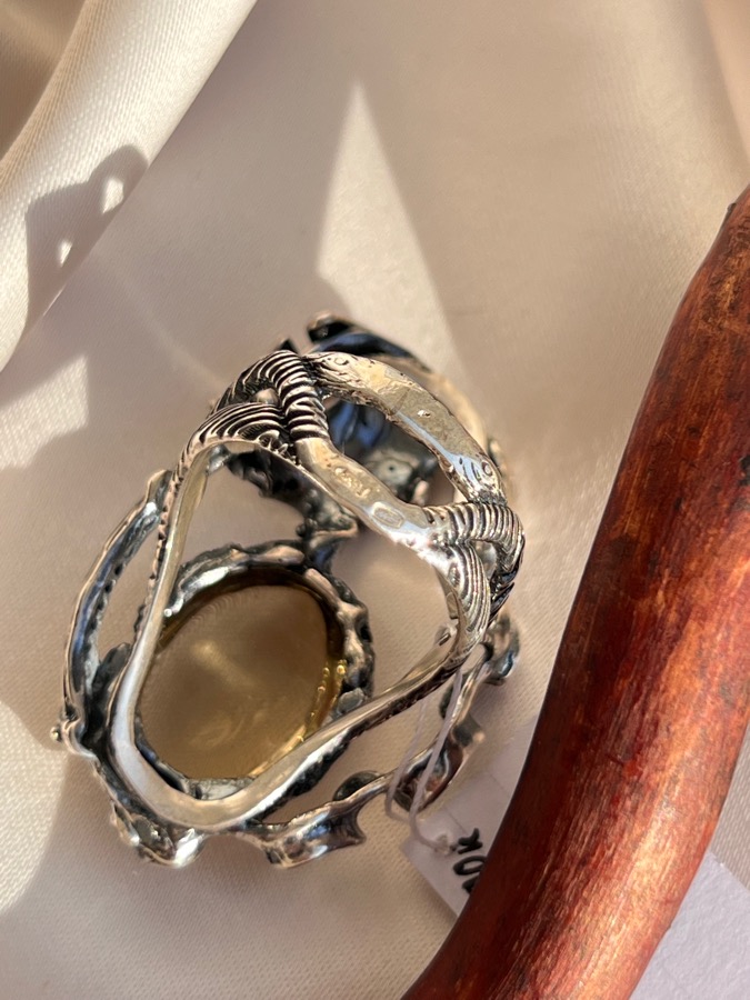 Кольцо из серебра с цитрином, 19,5 размер KL-0582, фото 6